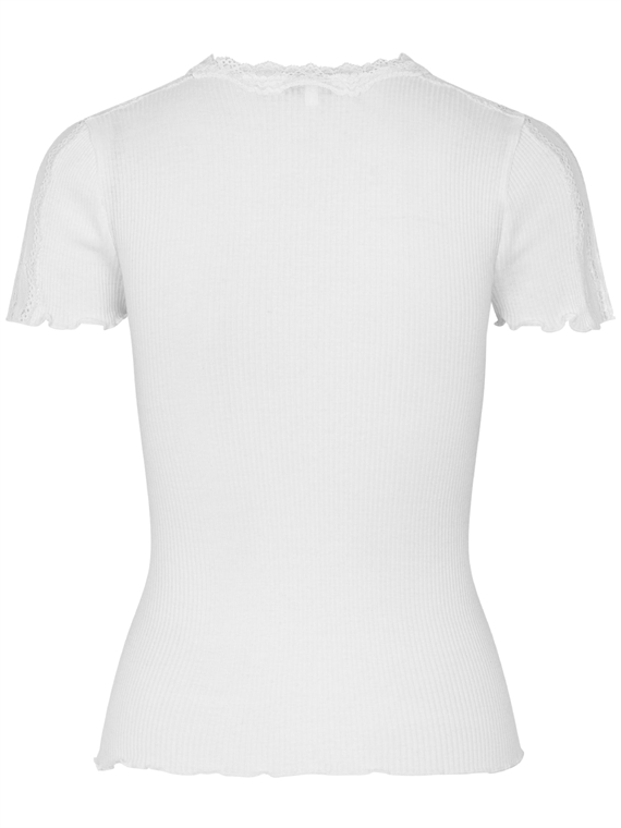 Rosemunde Silke T-shirt Med Blonder, New White